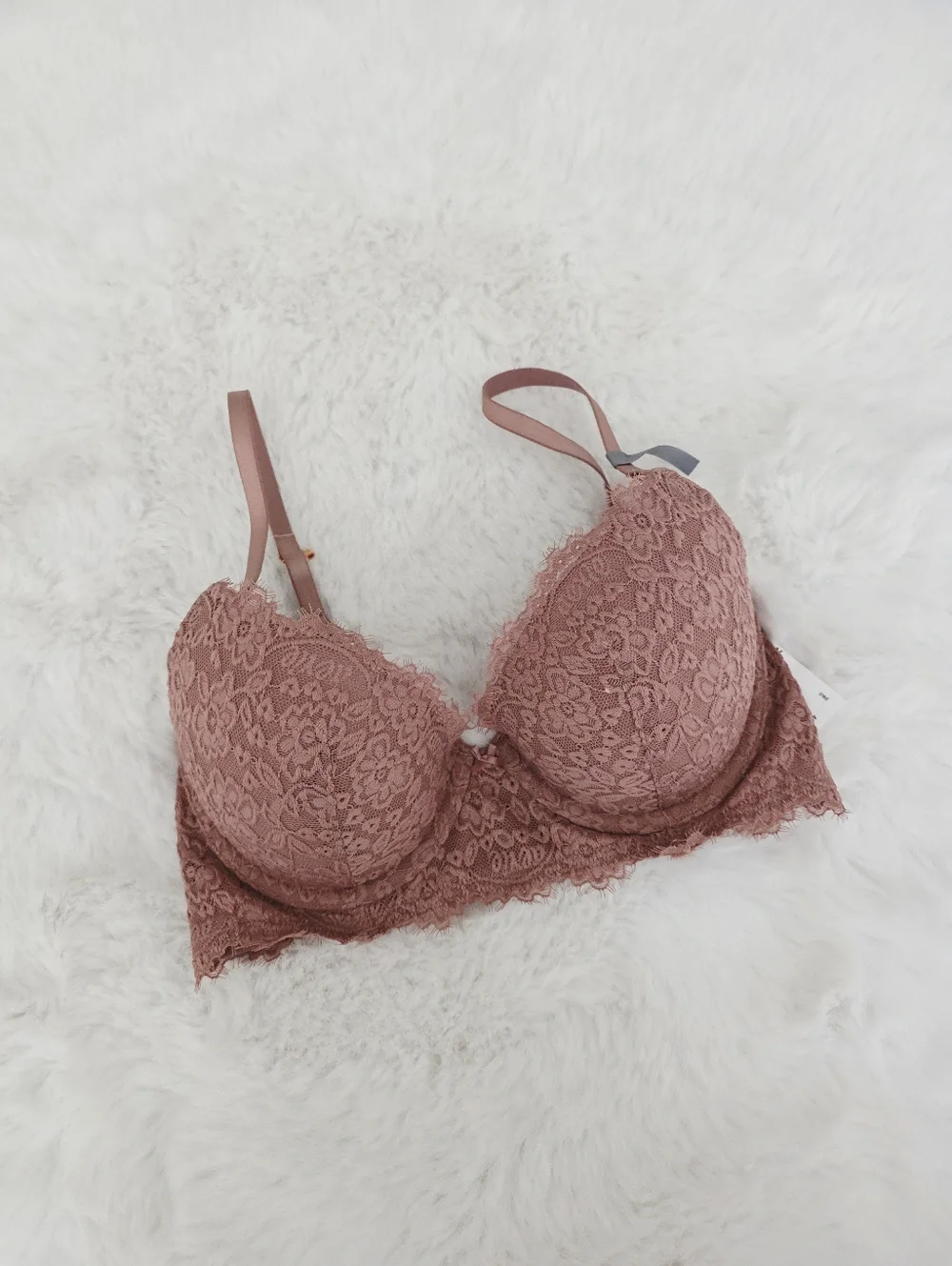 AERIE🌻Real Power Plunge Push Up Eyelash Lace Bra SIZE 32D